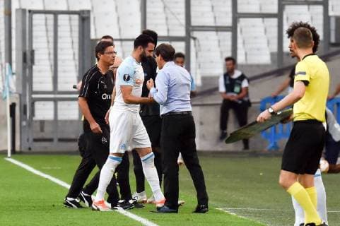 23 ADIL RAMI (OM) - BLESSURE - DECEPTION FOOTBALL : Marseille vs Eintracht Francfort - Ligue Europa - 20 09 2018 FEP Panoramic 