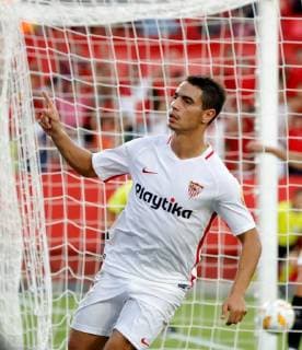 Fußball, EL, FC Sevilla - Standard Lüttich Sevilla s French striker Ben Yedder jubilates a goal during the UEFA Europa League groups phase match between Sevilla and Standard Lieja, at the Sanchez Pizjuan stadium, in Seville, Andalusia, Spain, 20 September 2018. Sevilla vs. Standard Leija !ACHTUNG: NUR REDAKTIONELLE NUTZUNG!  Copyright: xJulioxMunozx SEV08 20180920-636730717716431896