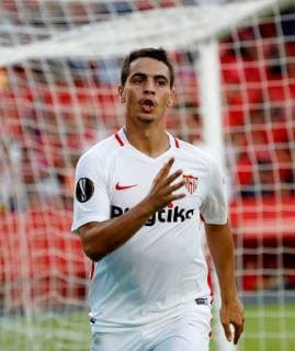 Sevilla s French striker Wissam Ben Yedder jubilates a goal during the UEFA Europa League groups phase match between Sevilla and Standard Lieja, at the Sanchez Pizjuan stadium, in Seville, Andalusia, Spain, 20 September 2018. Sevilla vs. Standard Leija !ACHTUNG: NUR REDAKTIONELLE NUTZUNG!  Copyright: xJulioxMunozx SEV20 20180920-636730729604843540