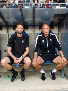 180920 Assistant coach Jens Fjellström and head coach Uwe Rösler ahead of the Europe League group stage match between Genk and Malmö FF on September 20, 2018 in Genk Photo Ludvig Thunman BILDBYRAN code LT 35538  Copyright: LUDVIGxTHUNMAN BB180920LT076