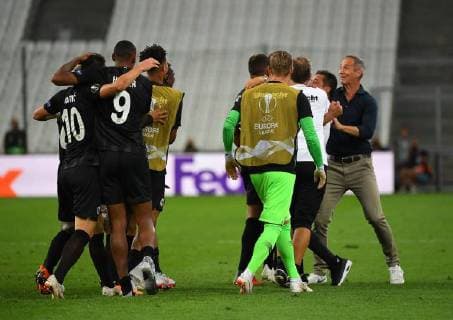 20 09 2018 xjhx Football UEFA Europa League Olympique Marseille Eintracht Frankfurt emporer Luka Jovic Eintracht Frankfurt celebrate the goal 1 2 DFL DFB REGULATIONS PROHIBIT ANY USE OF PHOTOGRAPHS as IMAGE SEQUENCES and or QUASI VIDEO Marseille