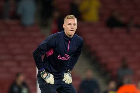 Fußball, EL, FC Arsenal - Worskla Poltawa Bernd Leno of Arsenal during the pre-match warm-up during the UEFA Europa League Group E match at the Emirates Stadium, London. Picture date 20th September 2018. Picture credit should read: Craig Mercer Sportimage EDITORIAL USE ONLY. No use with unauthorised audio, video, data, fixture lists, club league logos or live services. Online in-match use limited to 120 images, no video emulation. No use in betting, games or single club league player publications.