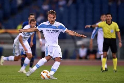 Fußball, EL, Lazio Rom - Apollon Limassol Ciro Immobile of Lazio scores on penalty . Gol 2-0 Rigore Roma 20-09-2018 Stadio Olimpico Football Calcio Europa League 2018 2019 Group H Lazio - Apollon Foto Antonietta Baldassarre Insidefoto antoxbalda