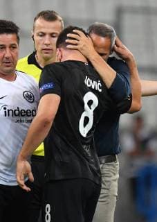 20 09 2018 xjhx Football UEFA Europa League Olympique Marseille Eintracht Frankfurt emporer Luka Jovic Eintracht Frankfurt Coach Adolf Adi Huetter Eintracht Frankfurt celebrate the goal 1 2 DFL DFB REGULATIONS PROHIBIT ANY USE OF PHOTOGRAPHS as IMAGE SEQUENCES and or QUASI VIDEO Marseille
