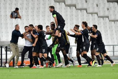 EQUIPE DE FOOTBALL DE FRANCFORT - JOIE FOOTBALL : Marseille vs Eintracht Francfort - Ligue Europa - 20 09 2018 FEP Panoramic 