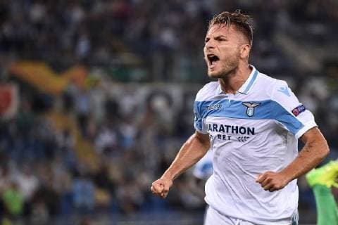 Sport Bilder des Tages Fußball, EL, Lazio Rom - Apollon Limassol As Roma 20 09 2018 - Europa League Lazio-Apollon Limassol foto Antonello Sammarco Image nella foto: esultanza gol Ciro Immobile 