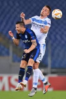 Fußball, EL, Lazio Rom - Apollon Limassol As Roma 20 09 2018 - Europa League Lazio-Apollon Limassol foto Antonello Sammarco Image nella foto: Sergej Milinkovic Savic-Esteban Sachetti 