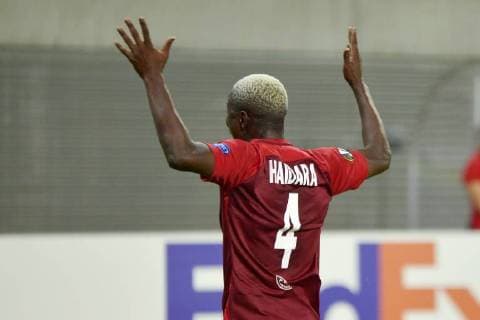 UEFA Europa League 2018 2019 Group Stage Group Stage 1 Gameday RB Leipzig vs. Salzburg FC Red Bull Salzburg 20 09 2018 Amadou Haidara Salzburg celebrates after scoring for 0 2 Leipzig Saxony Germany
