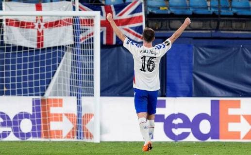 Rangers Football Club Scottish defender Andy Halliday jubilates a goal during the UEFA Europa League groups phase match between Villarreal and Rangers, at the Ceramica Stadium, in Vila-real, Valencian Community, Spain, 20 September 2018. Villarreal vs. Rangers !ACHTUNG: NUR REDAKTIONELLE NUTZUNG!  Copyright: xDomenechxCastellox VIL06 20180920-636730761809286956