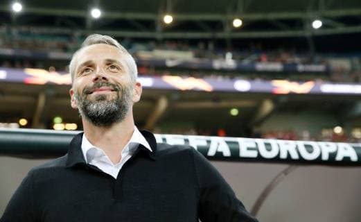 RB Leipzig Salzburg Soccer Euro League Leipzig 20 09 2018 Red Bull Arena Soccer UEFA Europa League RB Leipzig GER vs FC Salzburg AUT Pictured coach Marco Rose Salzburg UEFA Êregulations prohibit any use of images as image sequences and or quasi video