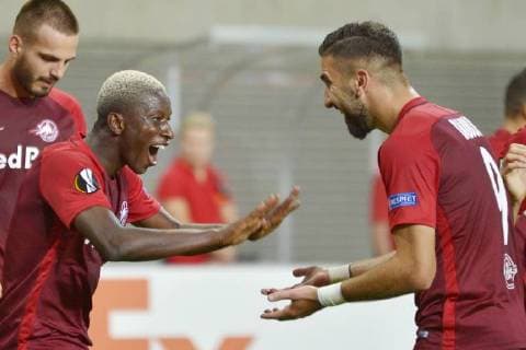 UEFA Europa League 2018 2019 Group stage Group Stage 1 Gameday RB Leipzig vs Salzburg FC Red Bull Salzburg 20 09 2018 Amadou Haidara Salzburg left the field 0 1 with 0 1 goalscorer Munas Dabbur re Leipzig Sachsen Germany