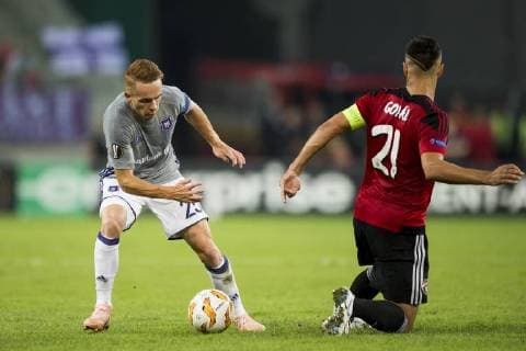 Fußball, EL, Spartak Trnava - RSC Anderlecht Anderlecht s Adrien Trebel and Spartak s defender Boris Godal fight for the ball during a match between Belgian soccer team RSC Anderlecht and Slovakian club Spartak Trnava, Thursday 20 September 2018 in Trnava, Slovakia, on day one of the UEFA Europa League group stage. JASPERxJACOBS  x05430305x