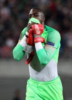GER Europa League Group B RasenBallsport Leipzig vs Besiktas Istanbul 20 09 18 Leipzig Red Bull Arena GER Season 2018 2019 UEFA Europa League Group B 1 Gameday of 6 RasenBallsport Leipzig vs FC Red Bull Salzburg im Bild Goalkeeper Yvon Mvogo Leipzig disappointed DFL regulations prohibit any use of photographs as image sequences and or quasi video