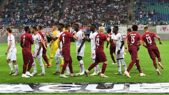 Soccer Men Season 2018 2019 Europa League Group B 1 Gameday RB Leipzig FC Salzburg both teams welcome Salzburg in red 20 09 2018 Copyright: xMatthiasxKochx
