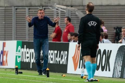 20 09 2018 xtgx Football UEFA Europa League RB Leipzig FC Salzburg emporer Ralf Rangnick Leipzig coach Complained complains complains DFL DFB REGULATIONS PROHIBIT ANY USE OF PHOTOGRAPHS as IMAGE SEQUENCES and or QUASI VIDEO Leipzig