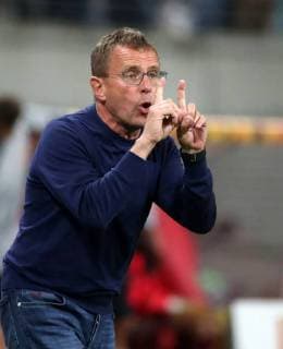 RB Leipzig Salzburg Soccer Euro League Leipzig 20 09 2018 Red Bull Arena Soccer UEFA Euro League Group B 1 Gameday RB Leipzig vs. FC Salzburg Pictured head coach Ralf Rangnick RB Leipzig According to UEFA regulations, it is prohibited to play in the stadium and or the game Photographing in the form of sequence images and or video-like photo series to be used or recycled