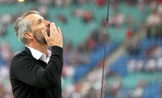 GER Europa League Group B RasenBallsport Leipzig vs Besiktas Istanbul 20 09 18 Leipzig Red Bull Arena GER Season 2018 2019 UEFA Europa League Group B 1 Gameday of 6 RasenBallsport Leipzig vs FC Red Bull Salzburg im Bild Final cheering Coach Marco Rose Salzburg DFL regulations prohibit any use of photographs as image sequences and or quasi video