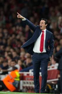 Arsenal manager Unai Emery reacts during the UEFA Europa League Group E match at the Emirates Stadium, London. Picture date 20th September 2018. Picture credit should read: Craig Mercer Sportimage EDITORIAL USE ONLY. No use with unauthorised audio, video, data, fixture lists, club league logos or live services. Online in-match use limited to 120 images, no video emulation. No use in betting, games or single club league player publications.