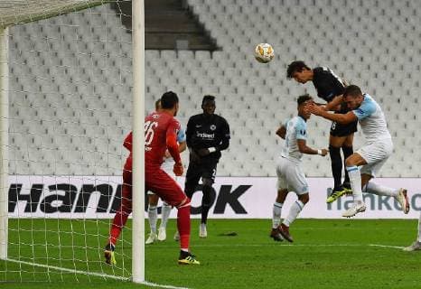 20 09 2018 xjhx Soccer UEFA Europa League Olympique Marseille Eintracht Frankfurt emporer Yohann Pele Olympique Marseille Lucas Torro Eintracht Frankfurt Goal scored the goal for the 1 1 DFB DFB REGULATIONS PROHIBIT ANY USE OF PHOTOGRAPHS as IMAGE SEQUENCES and or QUASI VIDEO Marseille