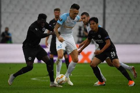 20 09 2018 xjhx Soccer UEFA Europa League Olympique Marseille Eintracht Frankfurt emporer Marco Russ Eintracht Frankfurt Lucas Ocampos Olympique Marseille Makoto Hasebe Eintracht Frankfurt DFL DFB REGULATIONS PROHIBIT ANY USE OF PHOTOGRAPH as IMAGE SEQUENCES and or QUASI VIDEO Marseille