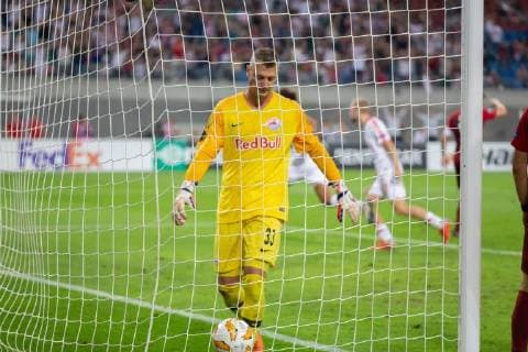 Alexander Walke Salzburg 33 is disappointed with the match for 2 2 Football UEFA Europa League RB Leipzig FC Salzburg xprx