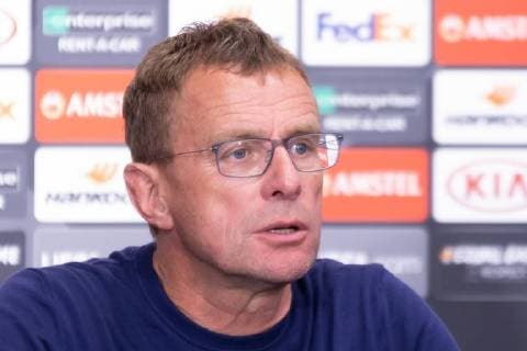 Ralf Rangnick RB Leipzig Coach head coach interview TV Portrait Portrait Soccer UEFA Europa League RB Leipzig FC Salzburg xprx