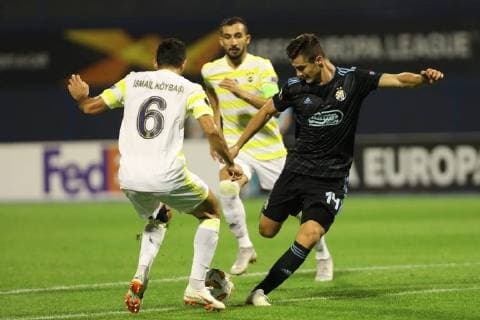 Zagreb, 20.9.2018. - Stadion Maksimir, UEFA EUROPA LEAGUE - 2018 19 SEASON GNK Dinamo Zagreb (dark-blue) - Fenerbahçe SK (yellow) 4:1, Group D - Matchday 1 Amer Gojak (14) 
