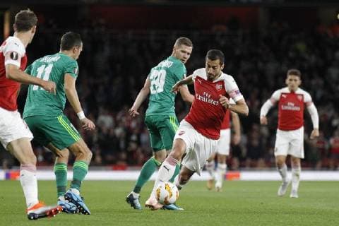 Henrikh Mkhitaryan of Arsenal in action during the UEFA Europa League Group Stage match between Arsenal FC and FC Vorskla Poltava at the Emirates Stadium, London, England on 20 September 2018. Copyright: xCarltonxMyriex 21100054