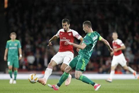 Henrikh Mkhitaryan of Arsenal passes during the UEFA Europa League Group Stage match between Arsenal FC and FC Vorskla Poltava at the Emirates Stadium, London, England on 20 September 2018. Copyright: xCarltonxMyriex 21100073