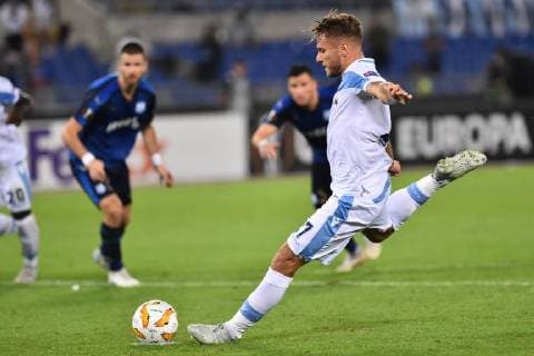 Football Europa League First Round-Lazio v Apollon Limassol-Olimpic Stadium-Rome-20-09-2018 in the picture Ciro Real Estate score on penalty Photo Photographer01  Copyright: xFotografo01x xIPAx xFotografo01x