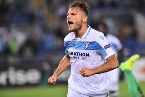 Football Europa League First Round-Lazio v Apollon Limassol-Olimpic Stadium-Rome-20-09-2018 in the picture Ciro Building celebrating after the score Photo Photographer01  Copyright: xFotografo01x xIPAx xFotografo01x