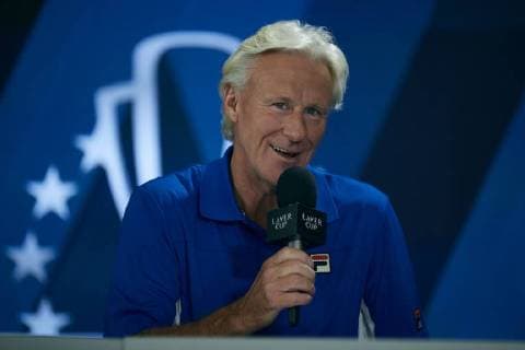 September 20, 2018 - Chicago, Illinois, U.S - Team Europe Coach BJORN BORG answers questions during a team press conference PK Pressekonferenz before the Laver Cup at the United Center in Chicago, Illinois. Laver Cup Team Press Conference - ZUMAl140 20180920_zap_l140_005 Copyright: xShelleyxLiptonx