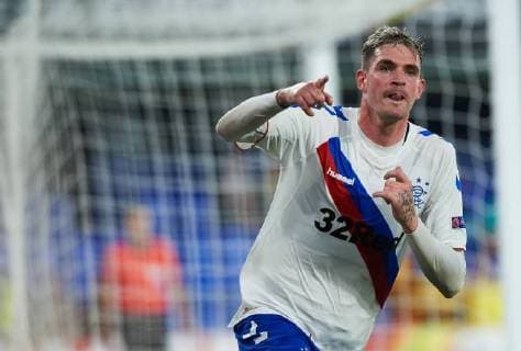 September 20, 2018 - Villarreal, Castellon, Spain - Kyle Lafferty of Rangers FC celebrates a goal during the UEFA Europa League Group G match between Villarreal CF and Rangers FC at La Ceramica Stadium on September 20, 2018 in Vila-real, Spain. Villarreal CF v Rangers - UEFA Europa League  - ZUMAn230 20180920_zaa_n230_391 Copyright: xMariaxJosexSegoviax
