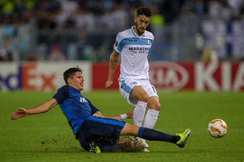 Lazio vs Apollon Limassol - UEFA Europa League 20th September 2018, Stadio Olimpico, Rome, Italy; UEFA Europa League football, Lazio versus Apollon Limassol; Joao Pedro of Apollon Limassol challenges Luis Alberto of Lazio Credit: Giampiero Sposito Pacific Press . Rome Lazio Italy Stadio Olimpico  GiampieroxSposito PacificxPress