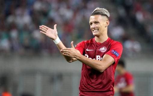 GER Europa League Group B RasenBallsport Leipzig vs FC Salzburg 20 09 18 Leipzig Red Bull Arena GER Season 2018 2019 UEFA Europa League Group B 1 Gameday of 6 RasenBallsport Leipzig vs FC Red Bull Salzburg vor Bild Hannes Wolf Salzburg DFL regulations prohibit any use of photographs as image sequences and or quasi video