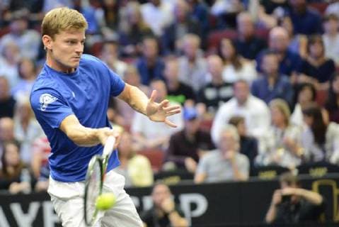 September 21, 2018 - Chicago, Illinois, United States - DAVID GOFFIN n action in the 2018 Laver Cup tennis event in Chicago. Tennis 2018: Laver Cup - ZUMAl132 20180921_zap_l132_014 Copyright: xChristopherxLevyx
