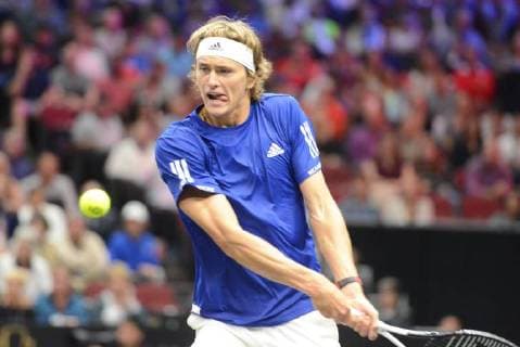 September 22, 2018 - Chicago, Illinois, United States - ALEXANDER ZVEREV of Germany in action during his match v. J. Isner in the 2018 Laver Cup tennis event in Chicago. Tennis 2018: Laver Cup - ZUMAl132 20180922_zap_l132_019 Copyright: xChristopherxLevyx