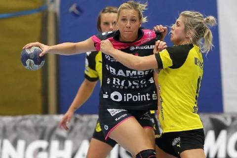 Marija Obradovic Tus Metzingen prevails through 180922 BVB vs TUS Metzingen season 2018 19 1 Bundesliga match 3 Sporthalle Bleichstein Herdecke Handball 1 League Women Borussia Dortmund Handball Tussies Metzingen 22 09 2018 Dortmund Copyright: xEIBNER Stummbilligx EP_EER