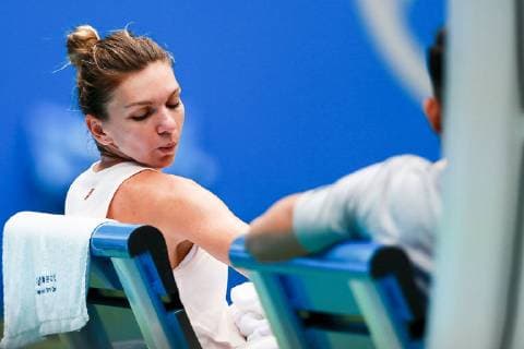 Simona Halep of Romania takes part in a training session for the 2018 Dongfeng Motor WTA Tennis Damen Wuhan Open tennis tournament in Wuhan city, central China s Hubei province, 22 September 2018. Simona Halep in full swing for WTA Wuhan Open 2018  20180922_50744