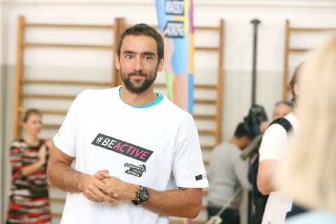 European Week, Marin Cilic 25.09.2018.., Zagreb - As part of the European Sport Week, Marin Cilic visited elementary school Julij Klovic and played with kids on physical education  GoranxStanzl PIXSELL