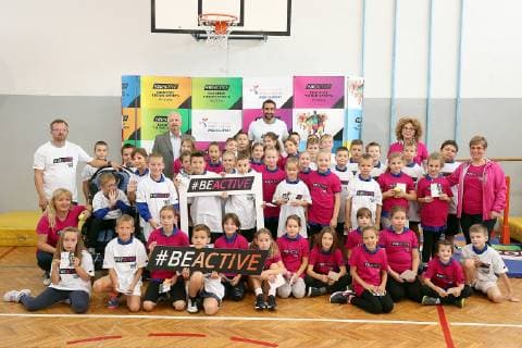 European Week, Marin Cilic 25.09.2018.., Zagreb - As part of the European Sport Week, Marin Cilic visited elementary school Julij Klovic and played with kids on physical education  GoranxStanzl PIXSELL