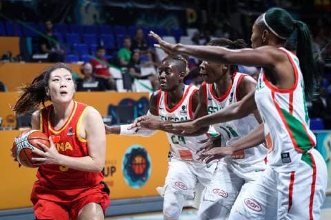 (180925) -- TENERIFE, Sept. 25, 2018 -- Li Meng (1st, L) of China competes during the Group D match between China and Senegal at the 2018 FIBA Women s Basketball World Cup at Santiago Martin in San Cristobal de La Laguna in Tenerife, Spain, Sept. 25, 2018. ) (SP)SPAIN-TENERIFE-FIBA WOMEN S BASKETBALL WORLD CUP-CHN VS SEN ZhengxHuansong 