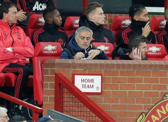 Football - 2018 2019 EFL Carabao Cup (League Cup) - Third Round: Manchester United ManU vs. Derby County Jose Mourinho manager of Manchester United at Old Trafford. COLORSPORT LYNNE CAMERON 
