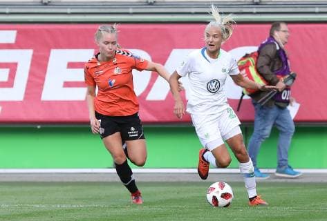 CL VfL Women vs. Thor Womens Football Champions League 1 round return match VfL Wolfsburg vs. Thor KA picture shows Pernille Harder VfL 22 Wolfsburg