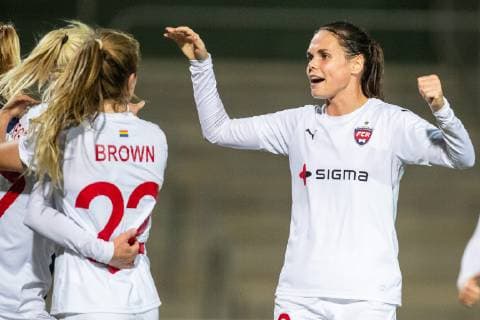 180926 Rosengards Simone Boye Sörensen rejoices for 1 0 during the soccer match in the Champions League between Rosengard and Rjazan on September 26, 2018 in Malmö  Copyright: MATHILDAxAHLBERG BB180926MA004