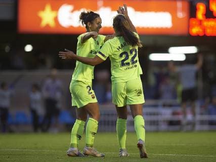 BARCELONA, 26-09-2018. UEFA Women s Champions League 2018 2019, round of 32. FC Barcelona Barca - BIIK-Kazygurt. during the game FC Barcelona 2-0 BIIK-Kazygurt. Lieke Martens of FC Barcelona celebrates his goal FC Barcelona - BIIK-Kazygurt  x2496809x