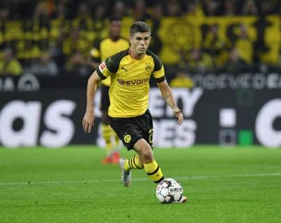 26 09 2018 Soccer GER Season 2018 2019 1 Bundesliga 5 Gameday Borussia Dortmund 1 FC Nuernberg 7 0 Christian Pulisic Borussia Dortmund DFL REGULATIONS PROHIBIT ANY USE OF PHOTOGRAPH AS IMAGE SEQUENCES AND OR QUASI VIDEO Team2