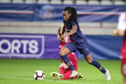 Fußball, Damen, CL, Paris Saint Germain - Sankt Pölten Spratzern Marie Antoinette Katoto (PSG) FOOTBALL : PSG vs FSK Sankt Polten Spratzern - UEFA ligue des champions feminine - 27 09 2018 JBAutissier Panoramic 