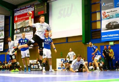 Goal of Andre Kropp Emsdetten Handball 2 League 2018 19 EHV Aue TV Emsdetten on 28 9 2018 EHV Aue TV Emsdetten