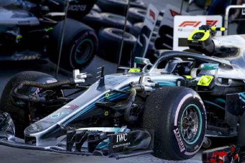 Motorsports: FIA Formula One World Championship WM Weltmeisterschaft 2018, Grand Prix of Russia, Parc ferme, car of 77 Valtteri Bottas (FIN, Mercedes AMG Petronas Motorsport), Sochi Russia